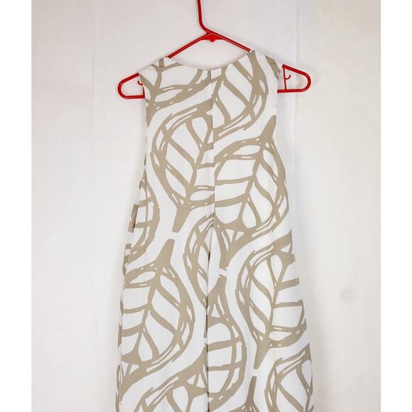 Anthropologie Whit Two tan leaf print maxi dress Size XS Tropical Clean Girl - Picture 6 of 12